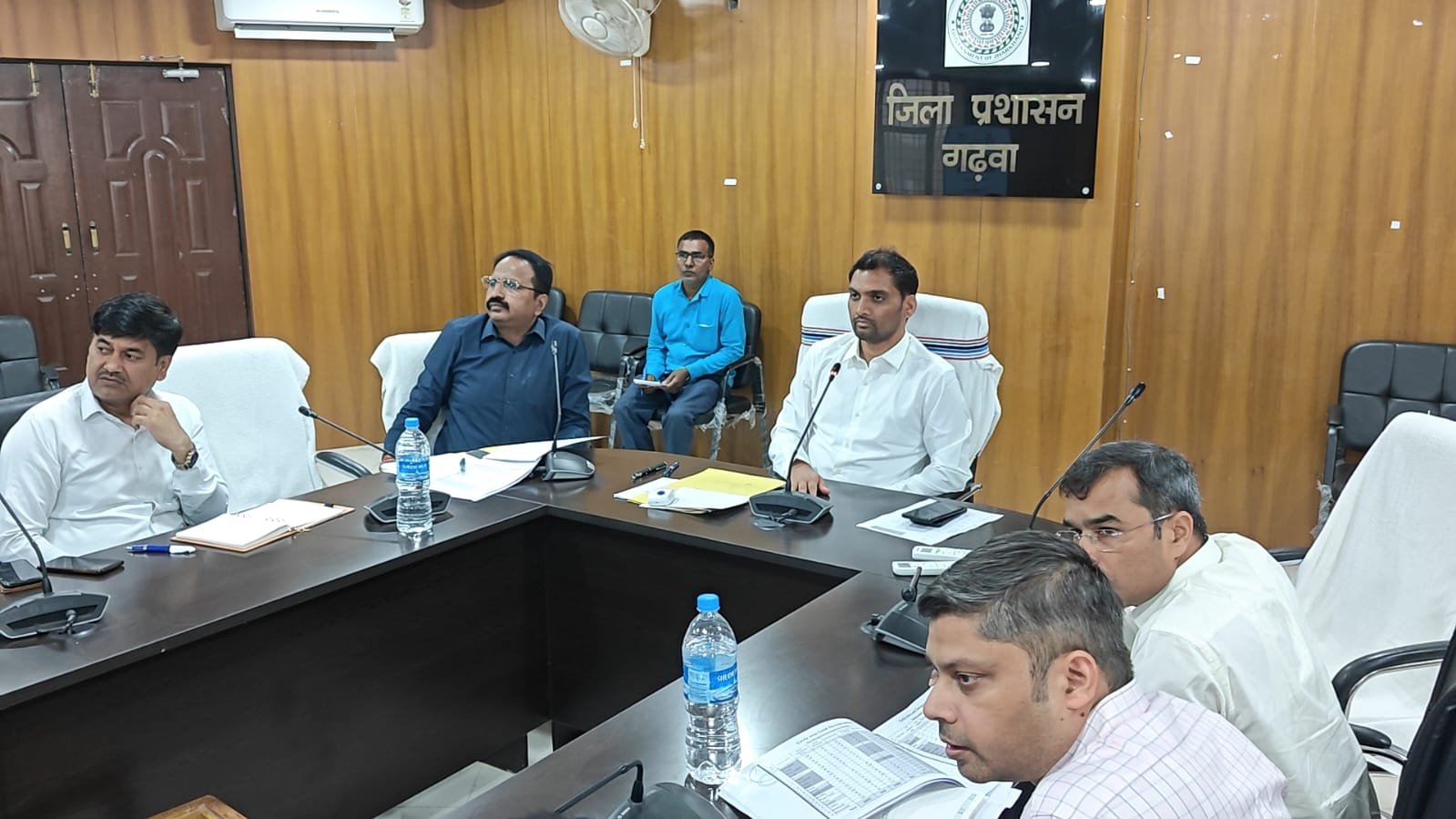 Meeting in a conference room.